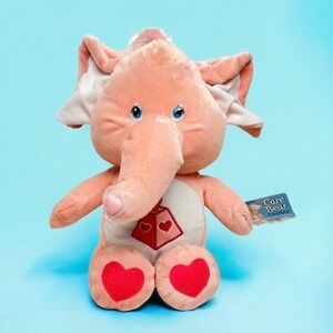 Care Bear Cousins Lotsa Heart Pink Elephant 13" Stuffed Plush Animal Nanco 2005
